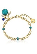 entrancing mini aqua crystal balls baby charm bracelet